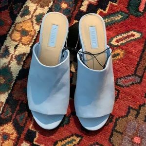 Baby blue slip on heals— size 6.5